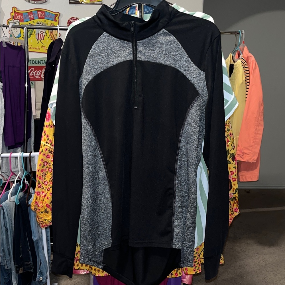 Zone Pro Black and Gray Women's Activewear Top